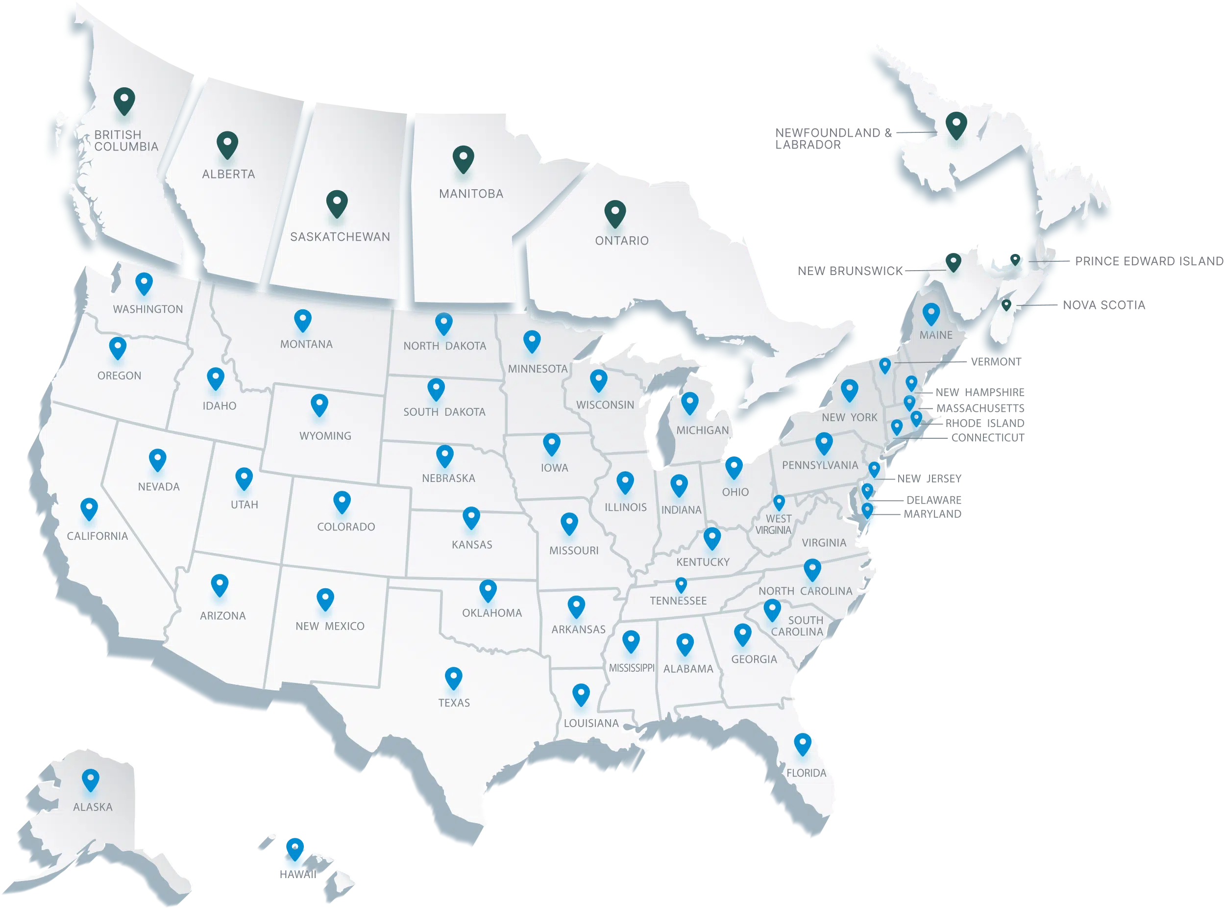 Ladtech Map - US and Canada mobile